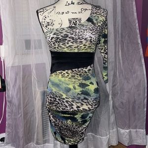 Off The Shoulder Leopard Print Dress